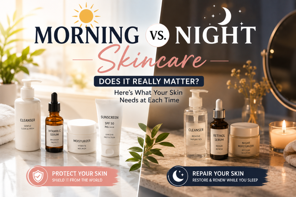 Morning vs. Night Skincare: Does It Really Matter? Here’s What Your Skin Needs at Each Time
