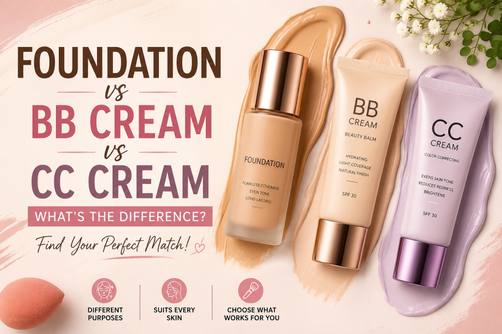 Foundation vs BB Cream vs CC Cream: What’s the Difference?